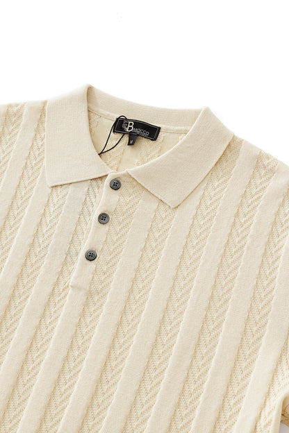 MetroLine Button Knit Polo KHAKI