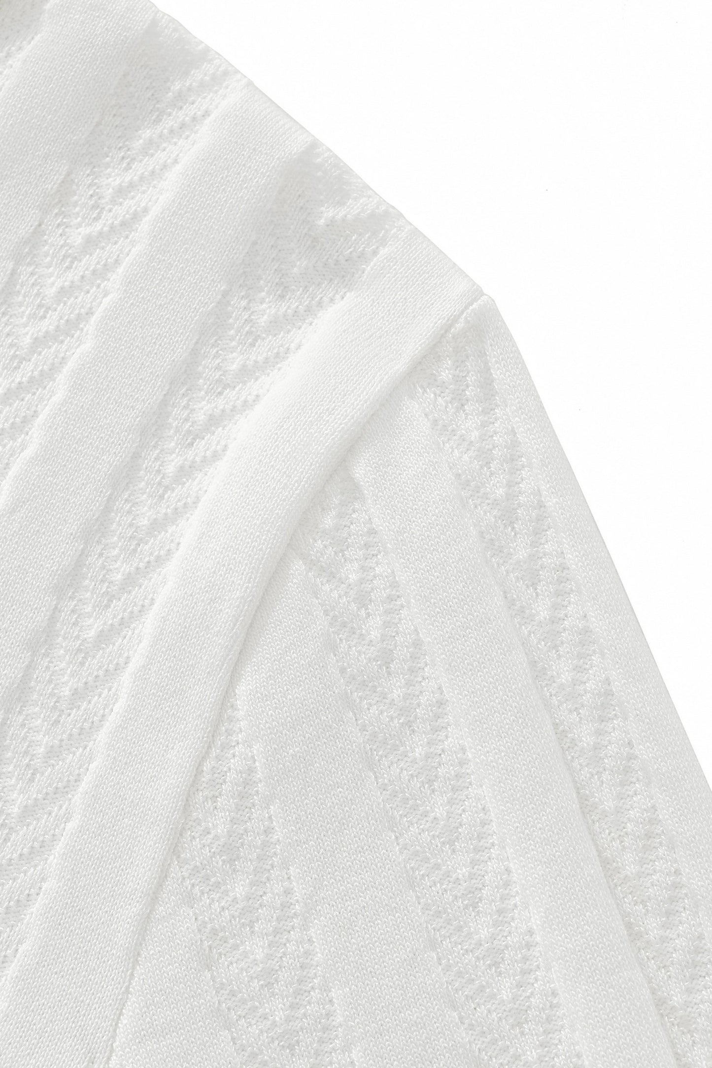 MetroLine Button Knit Polo WHITE