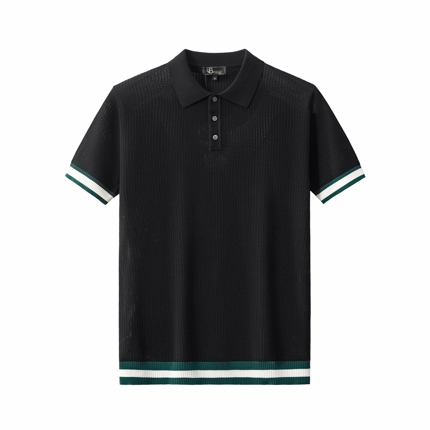 EdgeTrim Mesh Knit Polo BLACK