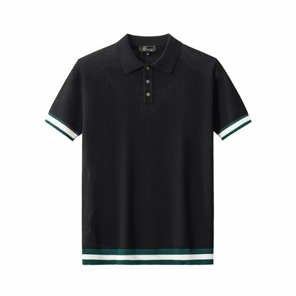 EdgeTrim Mesh Knit Polo BLACK