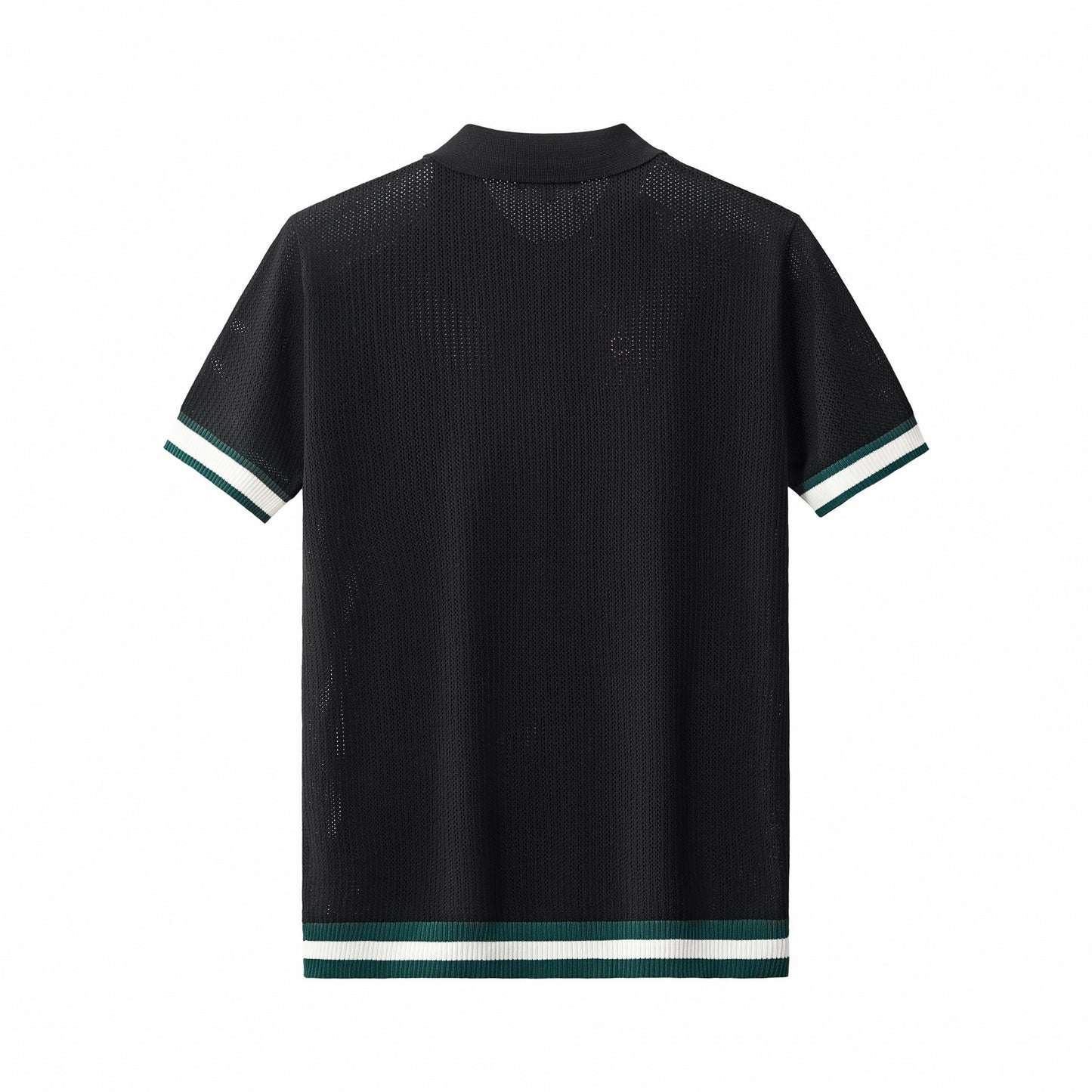 EdgeTrim Mesh Knit Polo BLACK