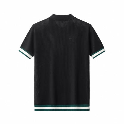 EdgeTrim Mesh Knit Polo BLACK