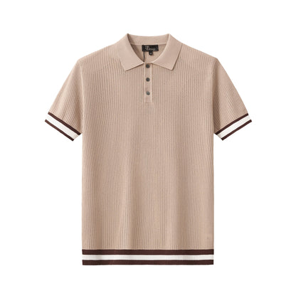 EdgeTrim Mesh Knit Polo KHAKI