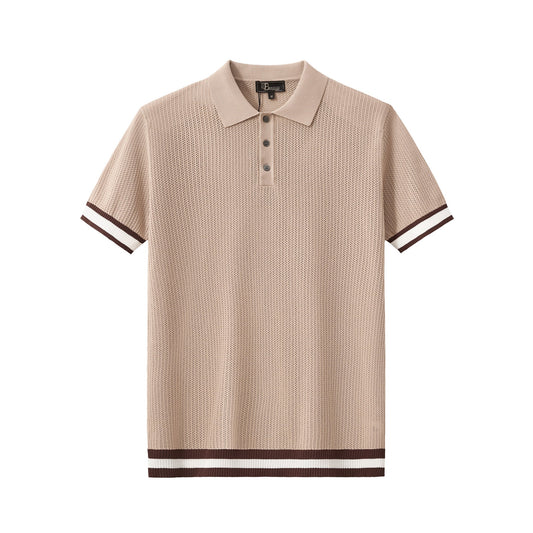 EdgeTrim Mesh Knit Polo KHAKI