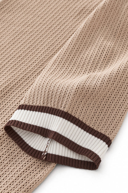 EdgeTrim Mesh Knit Polo KHAKI