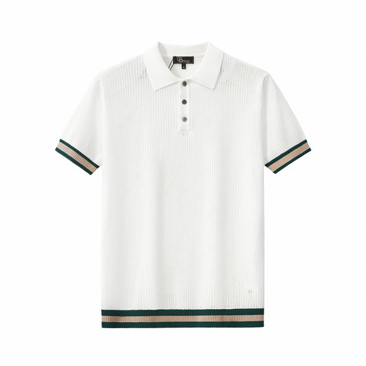 EdgeTrim Mesh Knit Polo WHITE