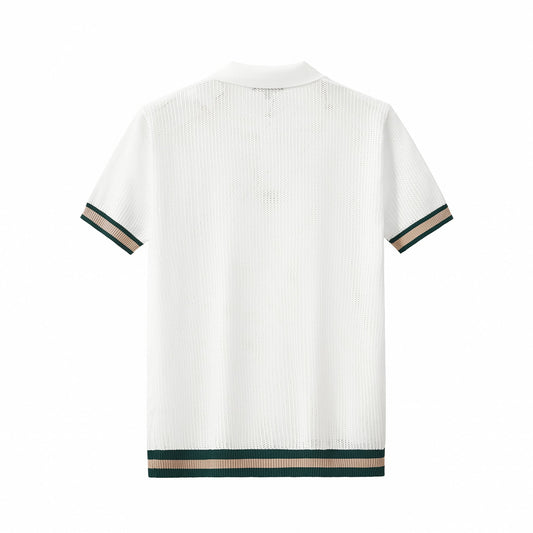 EdgeTrim Mesh Knit Polo WHITE