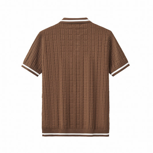 Textura Knit Polo COFFEE
