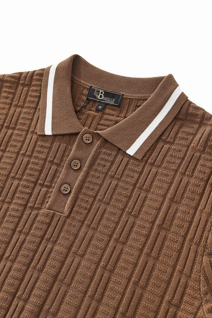 Textura Knit Polo COFFEE