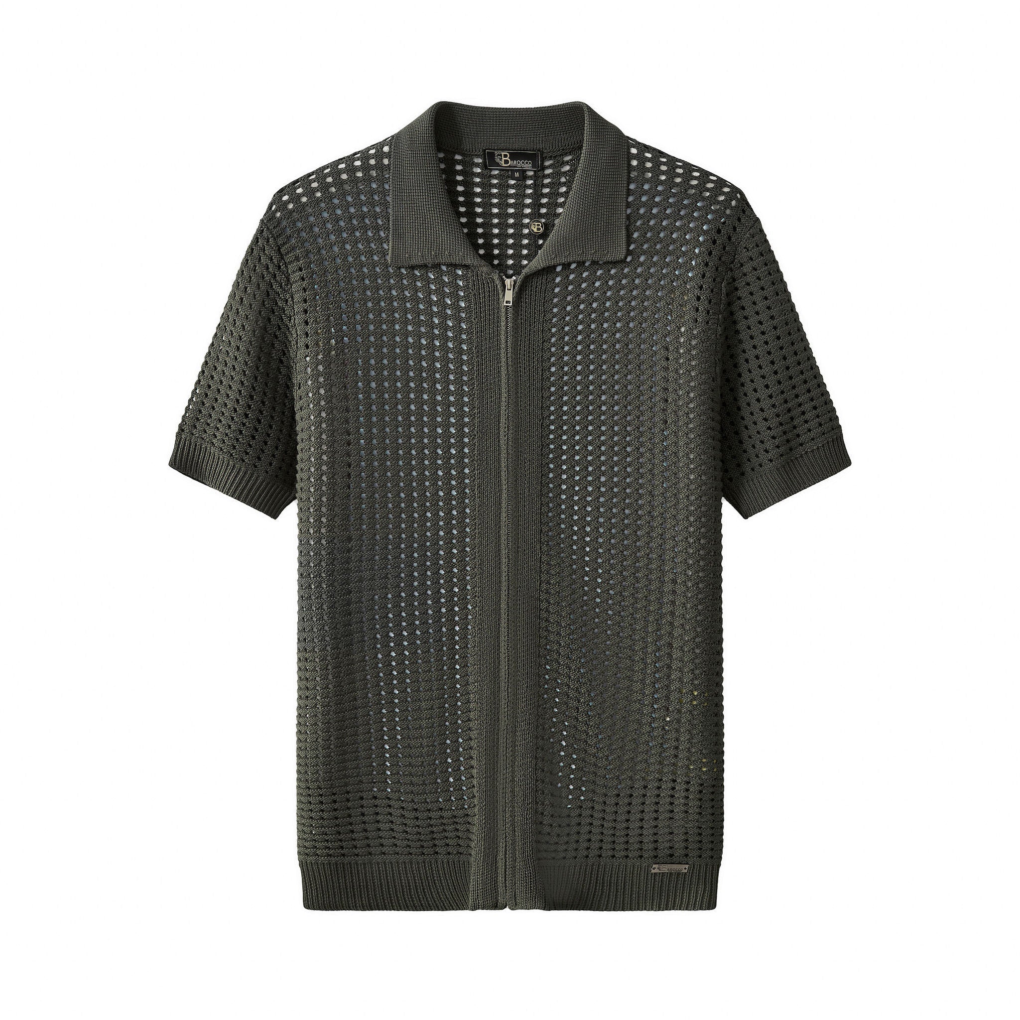 Breeze Mesh Zip SS Shirt ARMY GREEN