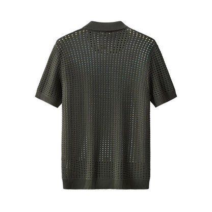 Breeze Mesh Zip Knit SS Shirt ARMY GREEN
