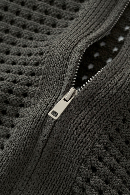Breeze Mesh Zip Knit SS Shirt ARMY GREEN
