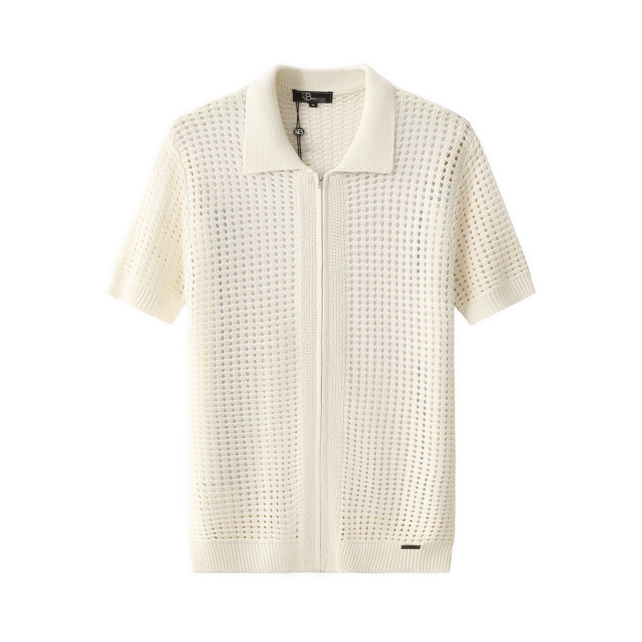 Breeze Mesh Zip SS Shirt IVORY