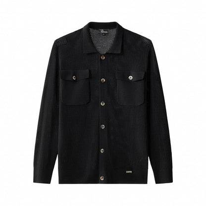 Ventura Mesh Knit LS Shirt BLACK