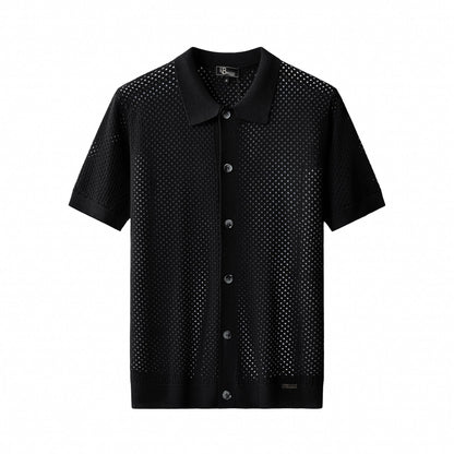 Riviera Mesh Knit SS Shirt BLACK