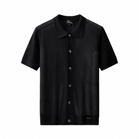 Riviera Mesh Knit SS Shirt BLACK