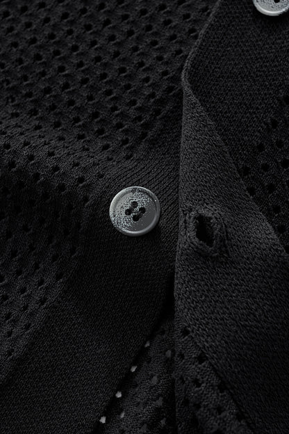 Riviera Mesh Knit SS Shirt BLACK
