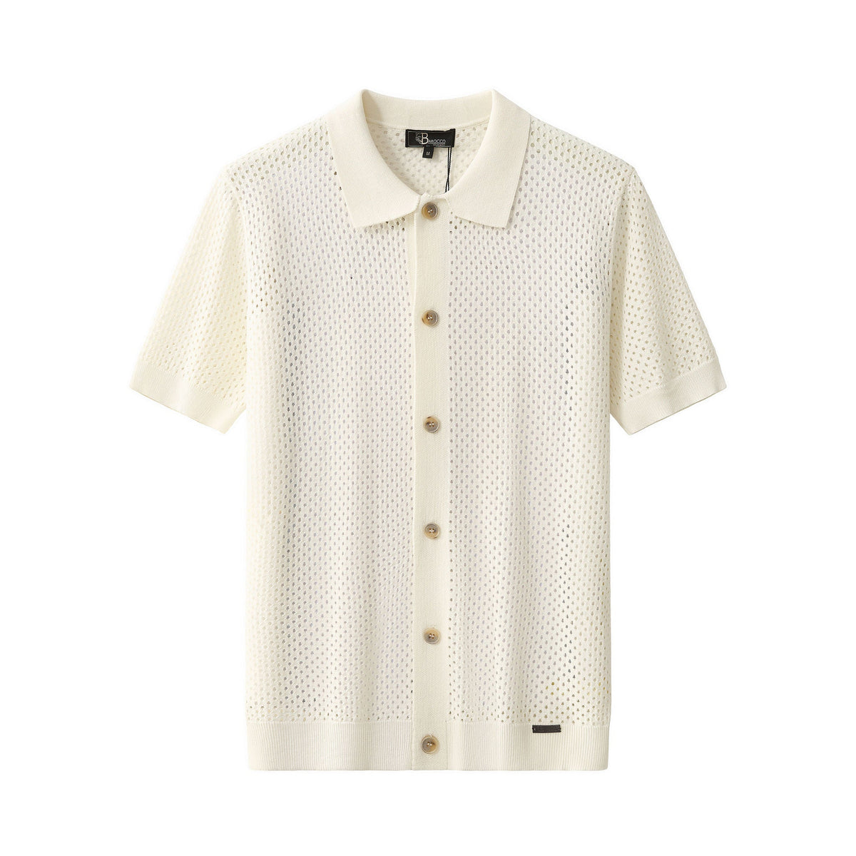 Riviera Mesh Knit SS Shirt IVORY