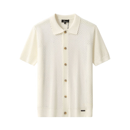 Riviera Mesh Knit SS Shirt IVORY