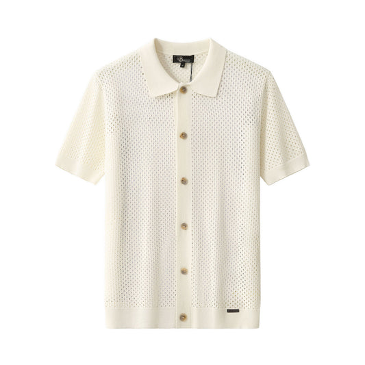 Riviera Mesh Knit SS Shirt IVORY