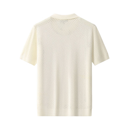 Riviera Mesh Knit SS Shirt IVORY