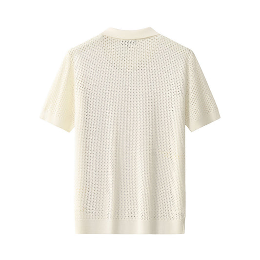 Riviera Mesh Knit SS Shirt IVORY