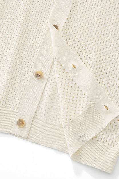 Riviera Mesh Knit SS Shirt IVORY