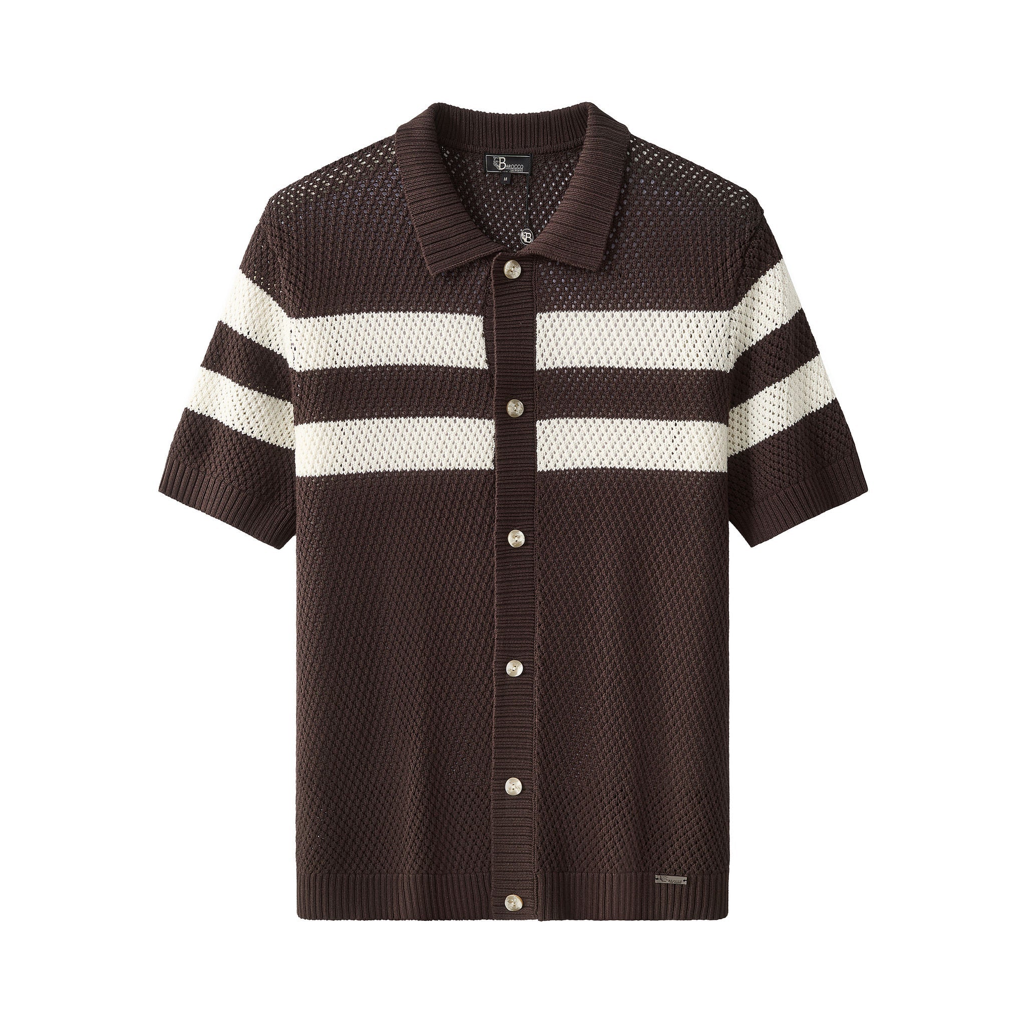 Marina Stripe SS Shirt COFFEE