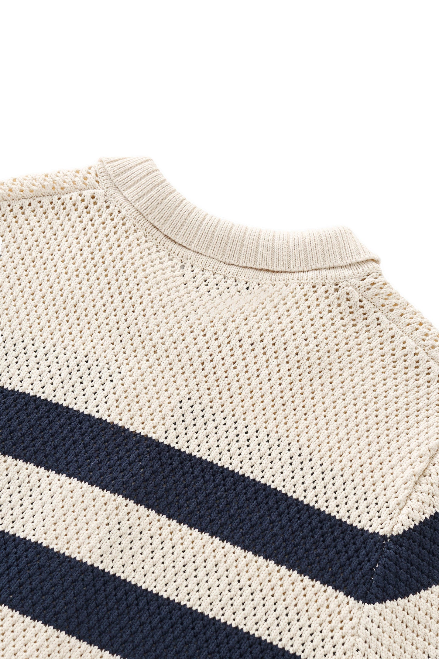 Marina Stripe Knit SS Shirt IVORY