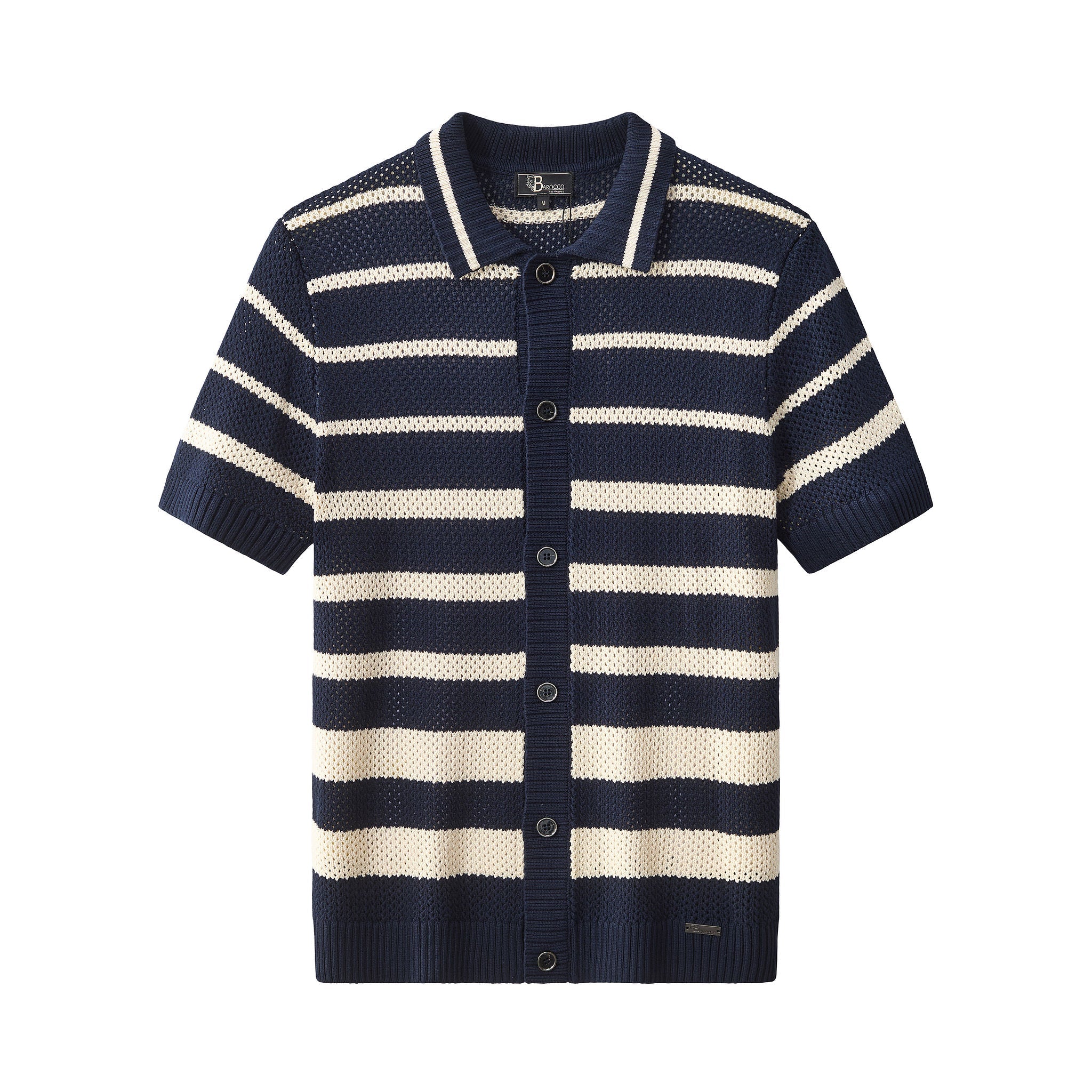 Regatta Mesh Stripe SS Shirt NAVY