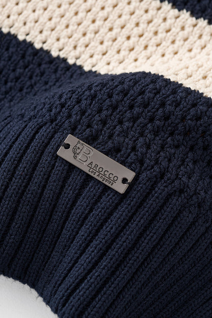 Regatta Mesh Stripe Knit SS Shirt NAVY