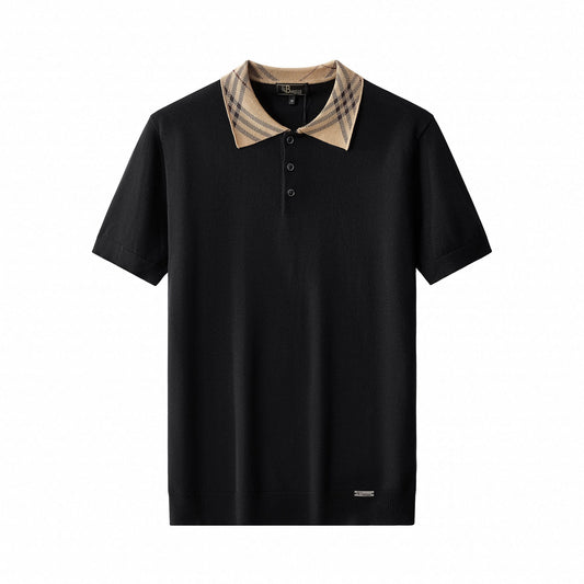 Imperial Collar Knit Polo BLACK