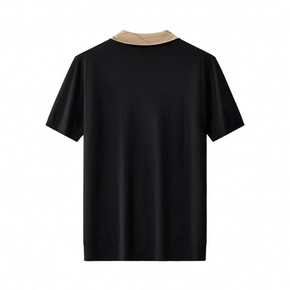 Imperial Collar Knit Polo BLACK
