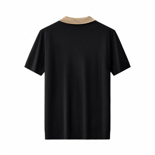 Imperial Collar Knit Polo BLACK