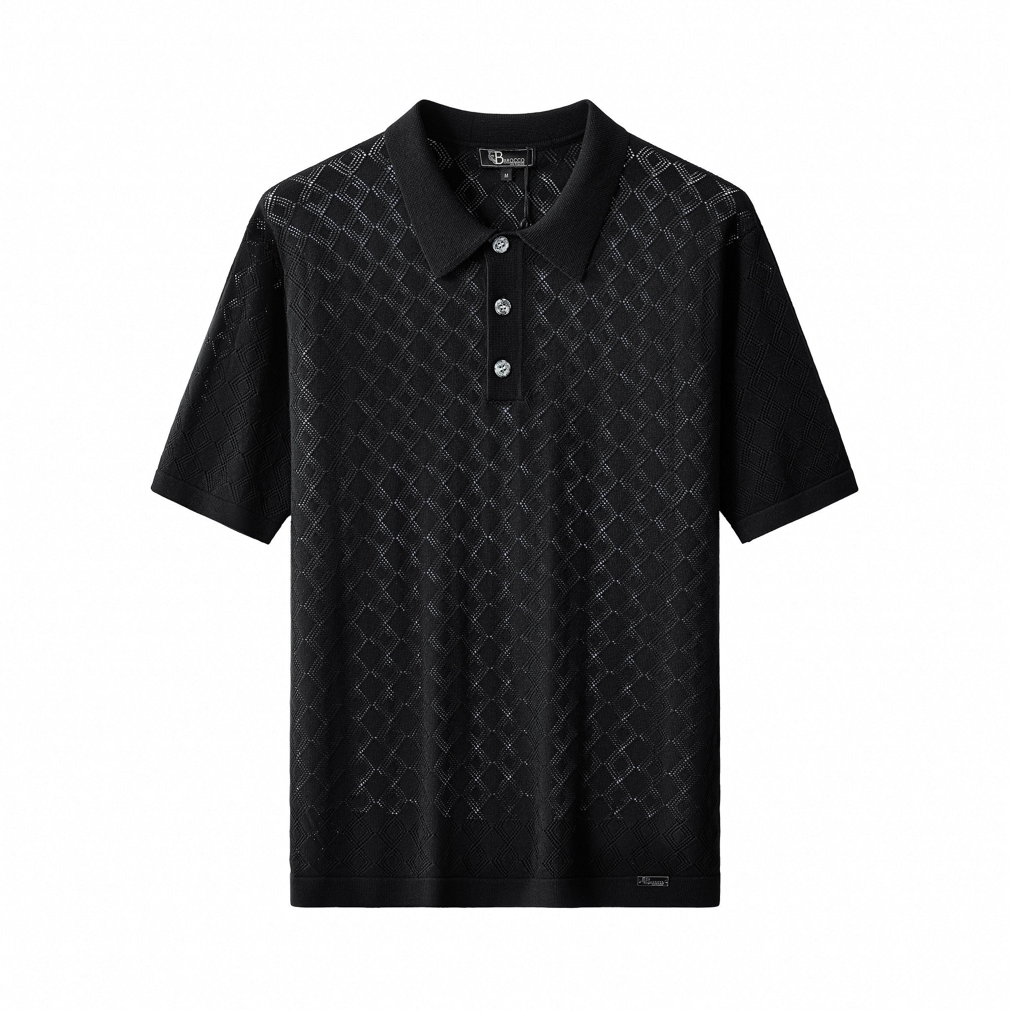 Monarch Knit Polo BLACK