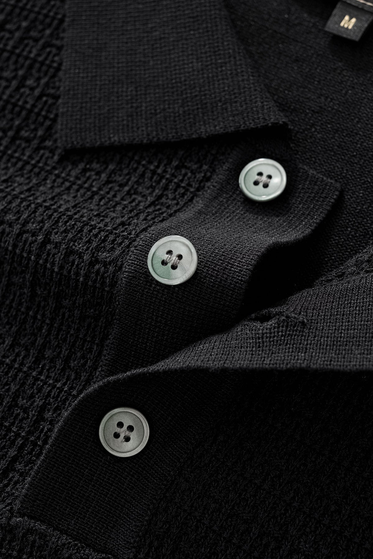 Milano Texture Knit Polo BLACK