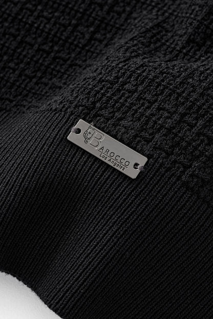 Milano Texture Knit Polo BLACK