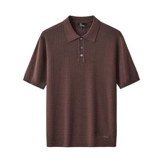 Milano Texture Knit Polo BROWN