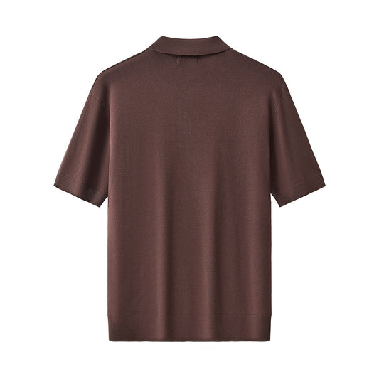 Milano Texture Knit Polo BROWN
