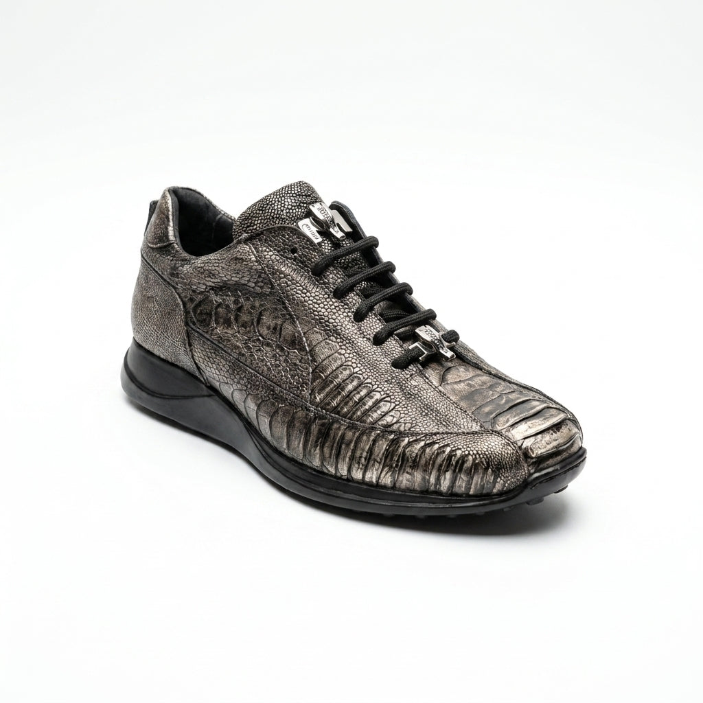 Mauri 9044/1 Chrome Ostrich Leg Sneakers
