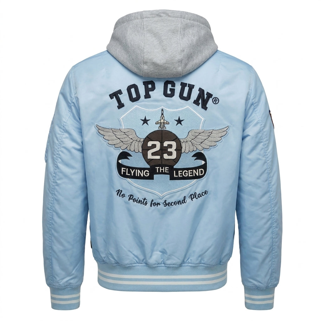 Top Gun "No Points For Second Place" Bomber Jacket - Baby Blue