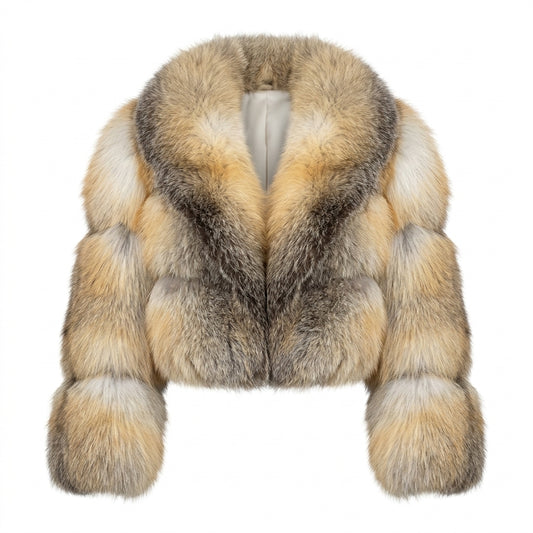 Kashani Women's Natural Cross Fox Fur Jacket