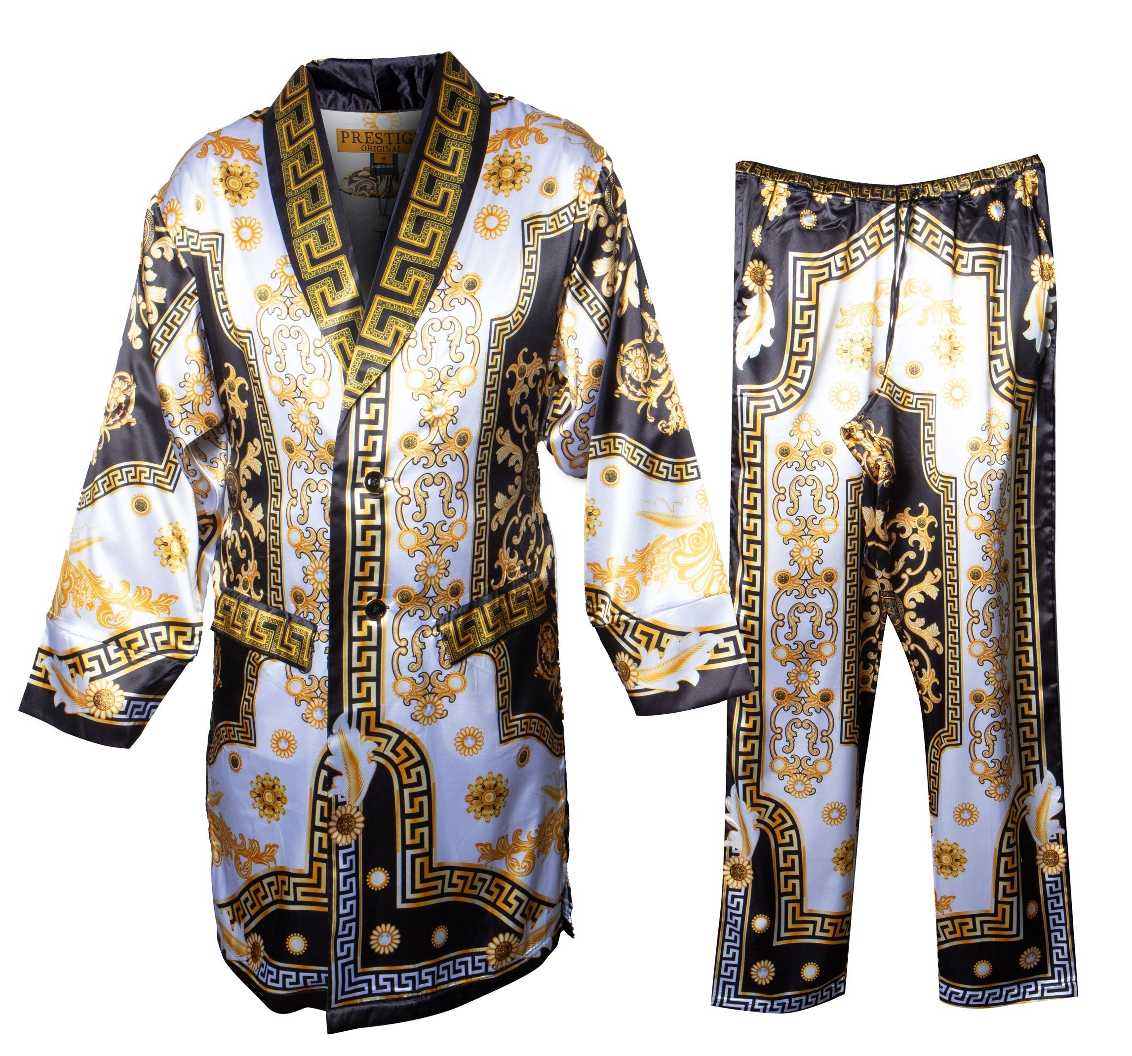 Prestige Black Luxury Milan Robe + Pant Set - Dudes Boutique