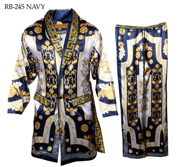 Prestige Navy Luxury Milan Robe + Pant