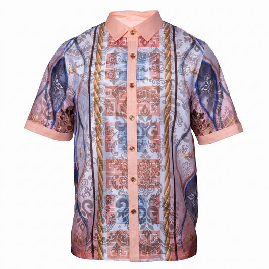 Prestige LUX-660 Peach Lace Linen Shirt