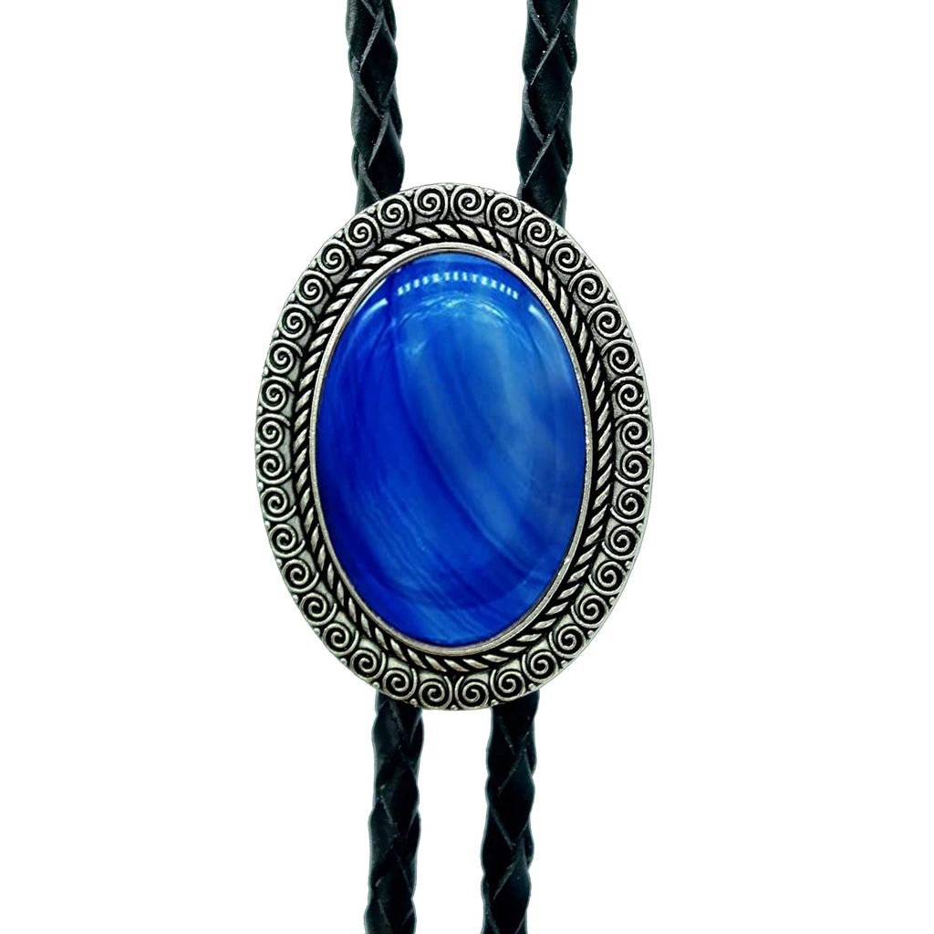 Kashani Agate Gemstone Bolo Tie