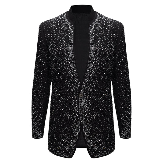 Culture Couture Embellished Blazer – Red Carpet Edition BLACK/SILVER - Dudes Boutique