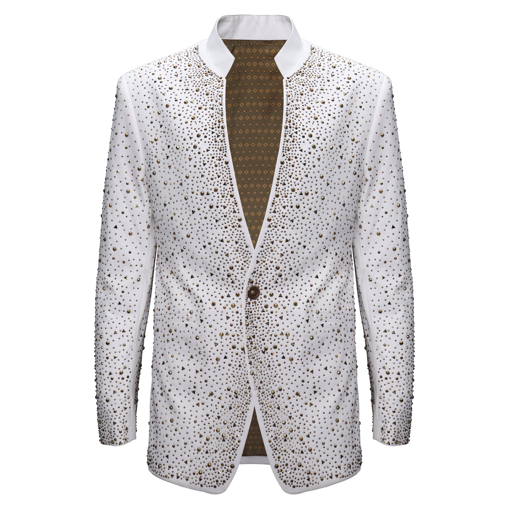 Culture Couture Embellished Blazer – Red Carpet Edition WHITE/GOLD - Dudes Boutique