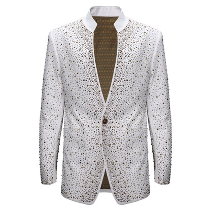 Culture Couture Embellished Blazer – Red Carpet Edition WHITE/GOLD - Dudes Boutique