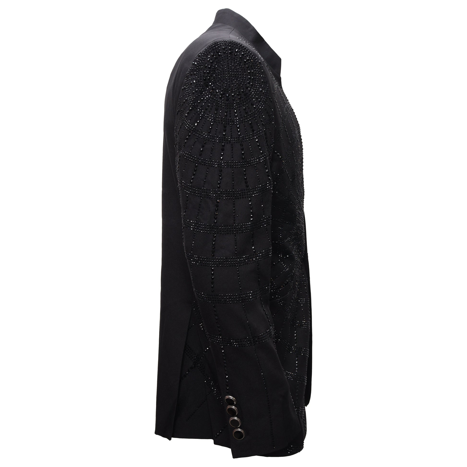 Mandala Blazer Jacket-BLACK/BLACK - Dudes Boutique